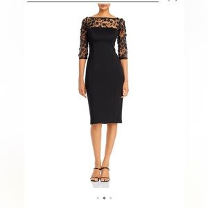 Eliza J Sheer Bodice Sheath Dress